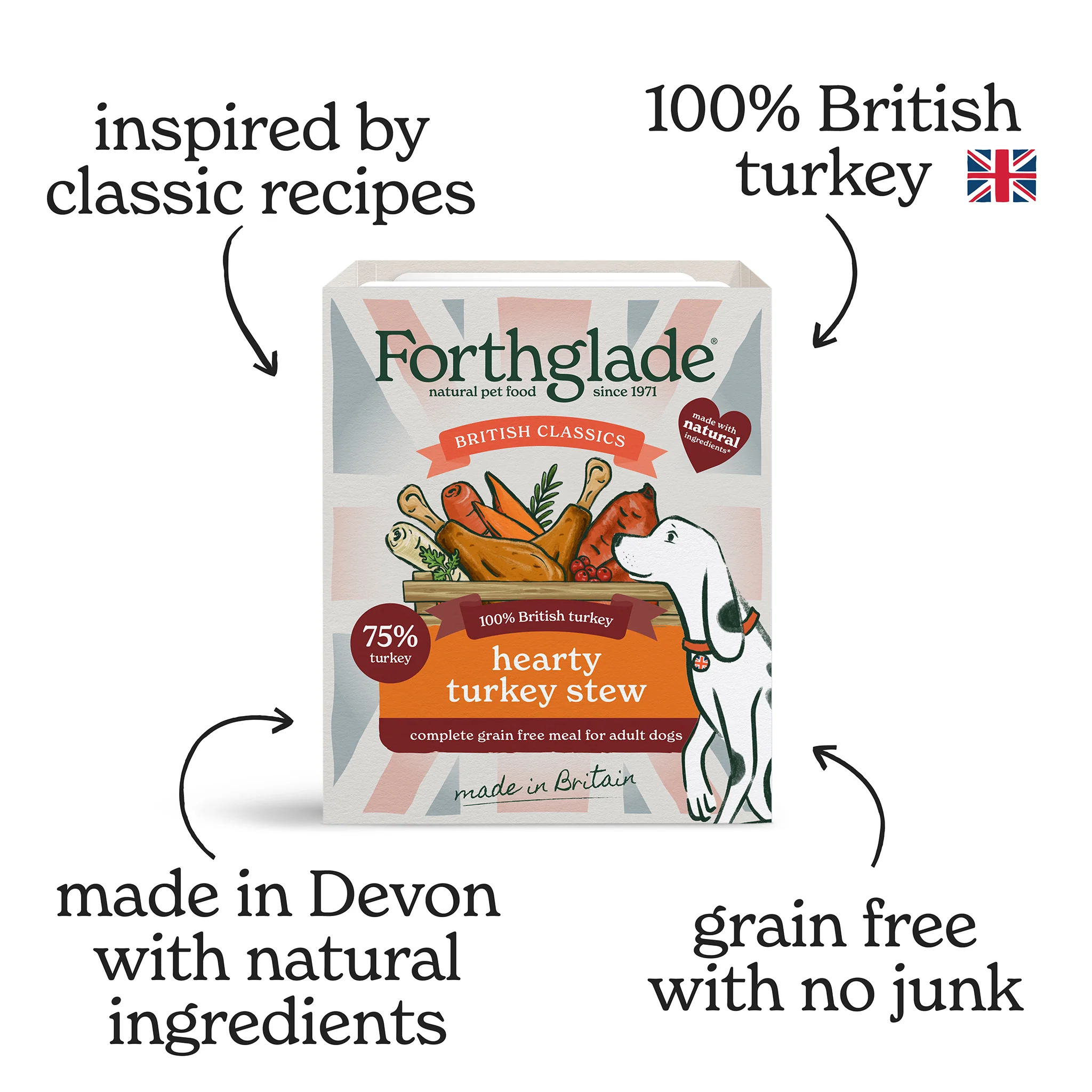 British Classics Turkey Stew Wet Dog Food (18x395g) - Image 3