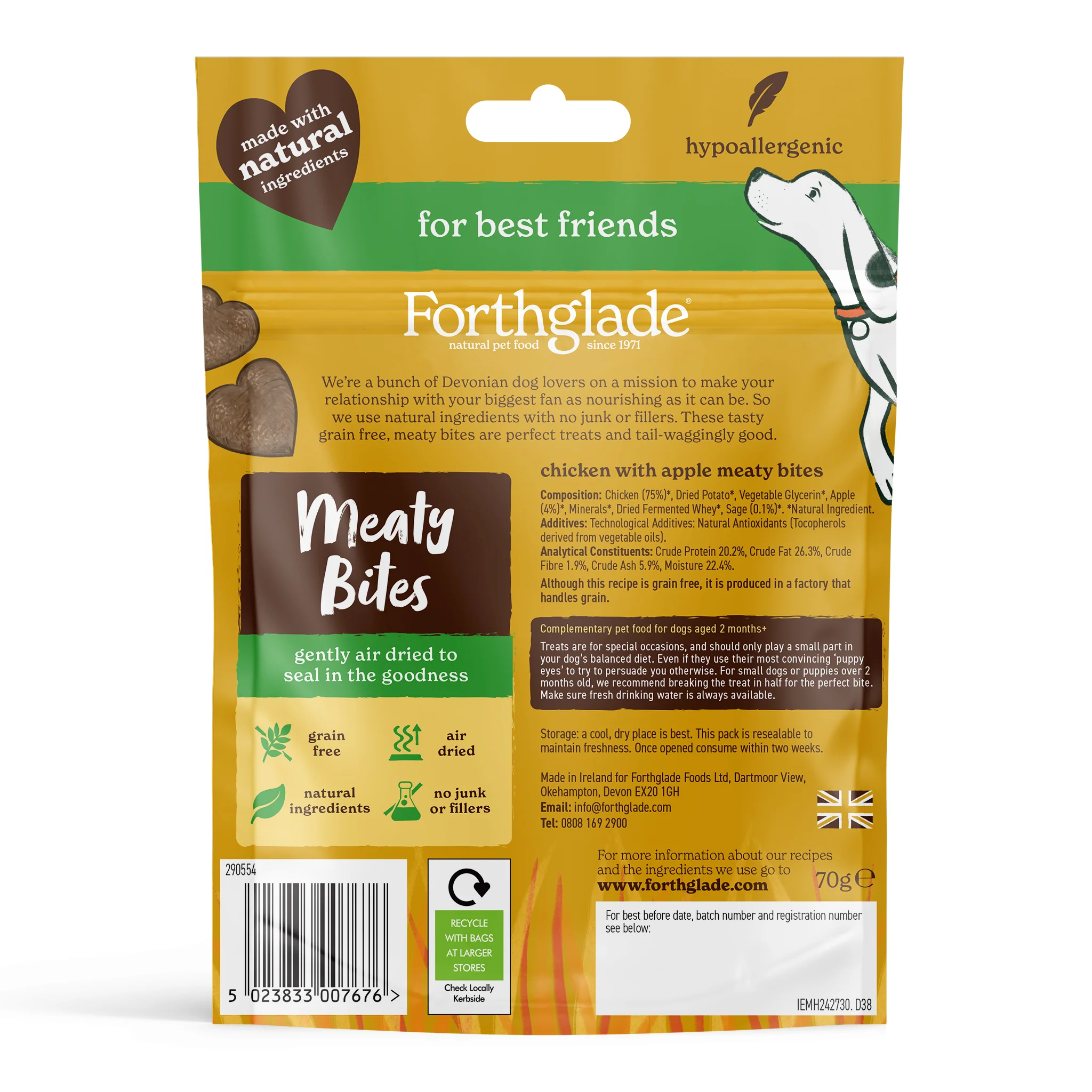 Meaty Bites Chicken & Apple Dog Treats (1 x 70g) - Image 10